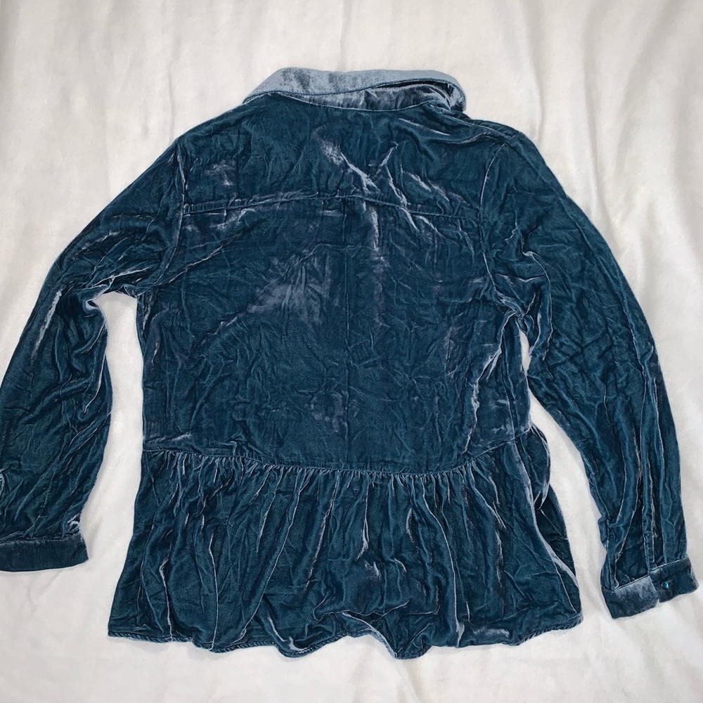 Sundance | Crushed Velvet Button Down Top Large - Picture 6 of 6